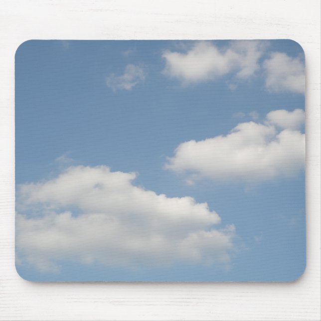 Tapis De Souris Fluffeux Blanc Cumulus Nuages Mousepad (Devant)