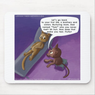 Tapis De Souris Fluffy In Therapeuy Funny Cat Cartoon