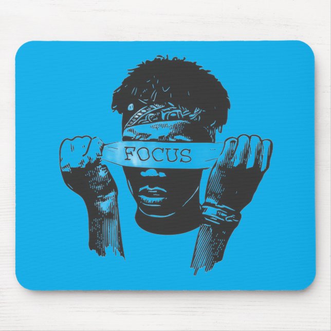 Tapis De Souris Focus Blindfold Motivational Street Art Illustrati (Devant)