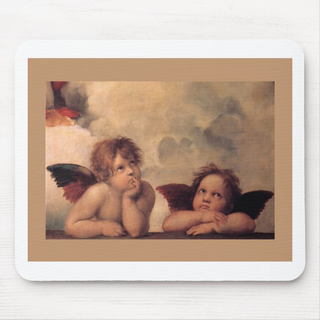 Tapis De Souris foi ange Raphael vintage vieille peinture bénédict (Devant)