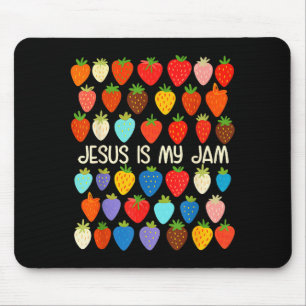Tapis De Souris Foi chrétienne Religieuse Fraise Jésus C'est