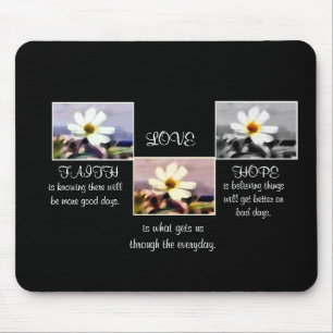 Tapis De Souris Foi, espoir et amour mousepad floral