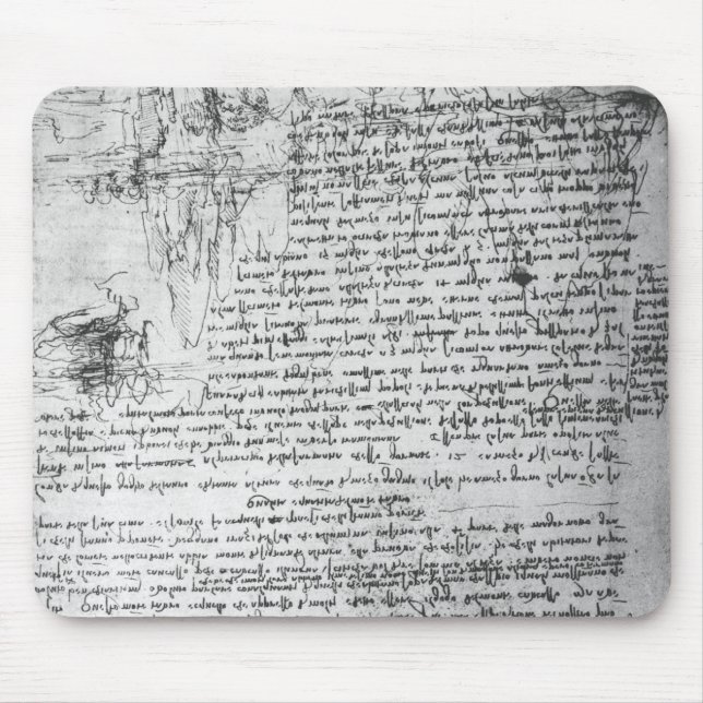 Tapis De Souris Fol.145v-b, page du carnet de da Vinci (Devant)