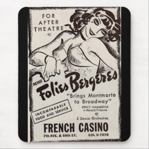 Tapis De Souris Folies Bergere des années 1930