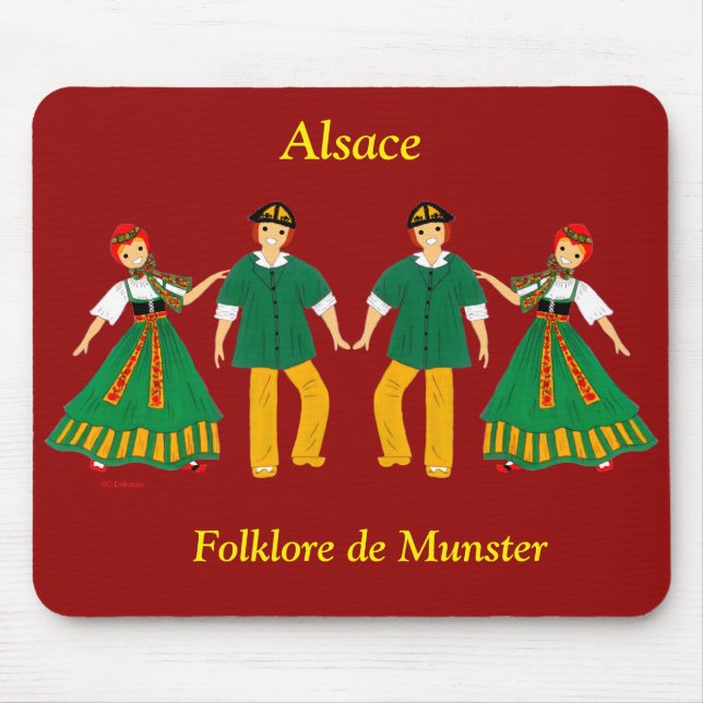 Tapis De Souris Folklore de Munster, Alsace, France (Devant)