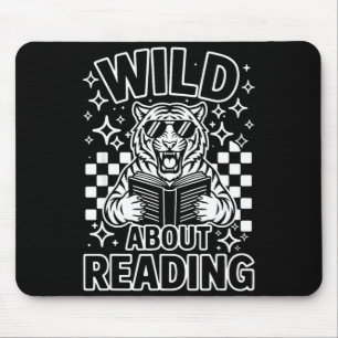 Tapis De Souris Folle de lecture lunettes de soleil cool tigre lit