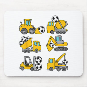 Tapis De Souris Football Ball Kids Football Construction Camions