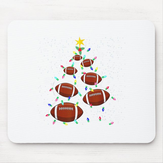 Tapis De Souris Football Christmas Tree Light Xmas Football Boys G (Devant)