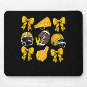 Tapis De Souris Football Coquette Bow Cheval Maman Jaune