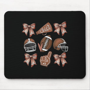 Tapis De Souris Football Coquette Bow Football Maman Jeu Jour Femm