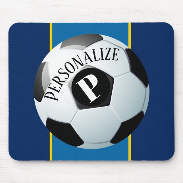 Tapis De Souris Football Personnalisé Soccer Nom du joueur Monogra (Devant)