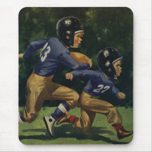 Tapis De Souris Football vintage, Enfants, Garçons Jouant Sports