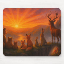 Forêt amis Sunrise Souris Pad