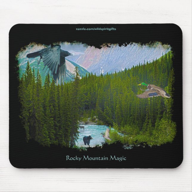 Tapis De Souris Forêt de Rocheuses & Faune Mousepad (Devant)