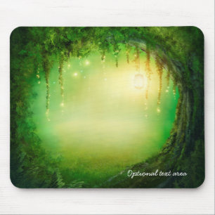 Tapis De Souris Forêt Enchantée Rêveuse & Éclairages Rustique Pers