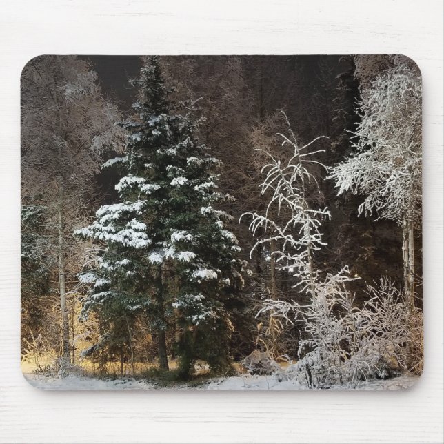 Tapis De Souris Forêt neigeuse à Mousepad (Devant)