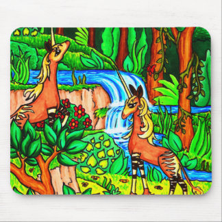 Tapis De Souris Forêt Unicorne Okapi Standard Souris Pad