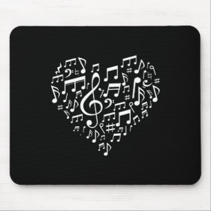 Tapis De Souris Forme cardiaque Notes musicales Amateurs de musiqu