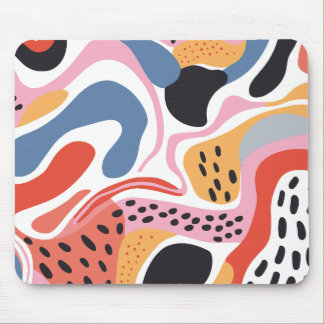 Tapis De Souris Formes organiques abstraites colorées motif modern
