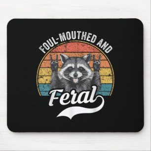 Tapis De Souris Foul Mouthed Et Feral Raccoon Summer Mème Blague