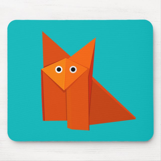 Tapis De Souris Fox mignon d'origami (Devant)