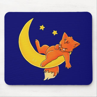 Tapis De Souris Fox somnolent de lune