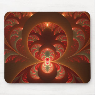 Tapis De Souris Fractale orange rouge moderne abstraite lumineuse