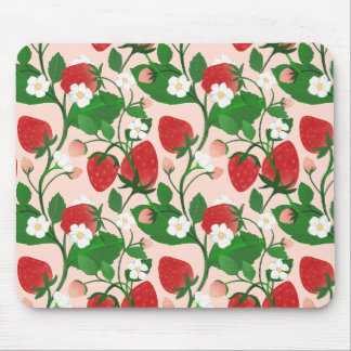 Tapis De Souris Fraise d'été en rose