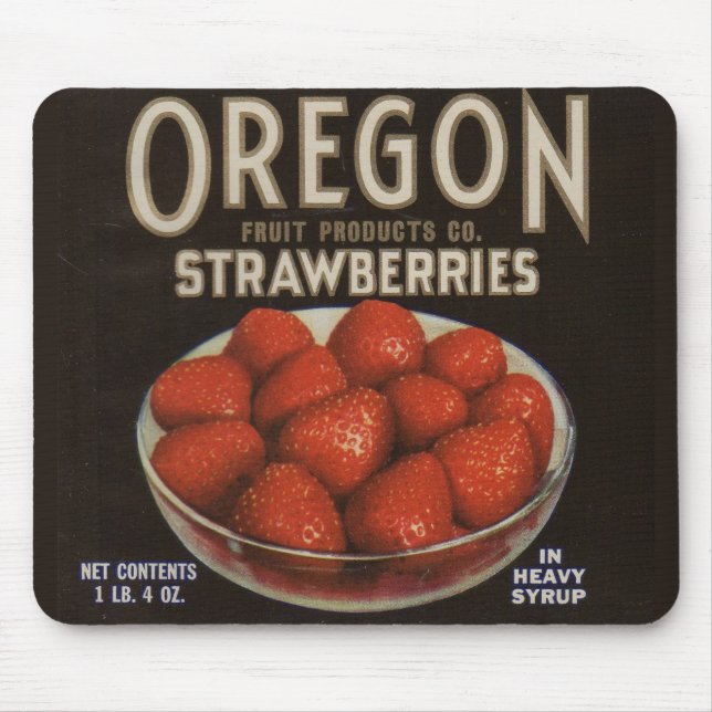 Tapis De Souris Fraises de l'Oregon dans les années 1930 (Devant)