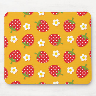 Tapis De Souris Fraises & Fleurs