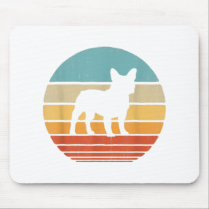 Tapis De Souris Français Bulldog Silhouette 60s les années 70 Amou