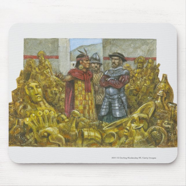 Tapis De Souris Francisco Pizarro à côté d'empereur Atahualpa (Devant)