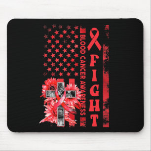 Tapis De Souris Frappe USA Drapeau Tournesol Chrétien Cancer du Sa