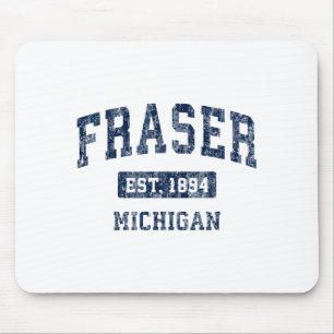 Tapis De Souris Fraser Michigan Mi Vintage Sports Design Établi De