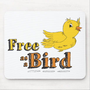 Tapis De Souris Free Like a Bird Free As A Bird Yellow Flying Bird