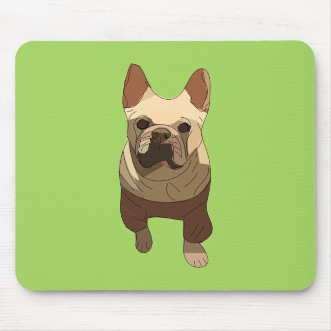 Tapis De Souris French Bulldog, Lime Green (Devant)