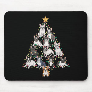 Tapis De Souris French Bulldog Noël Arbre Frenchie Chien Xmas Pa
