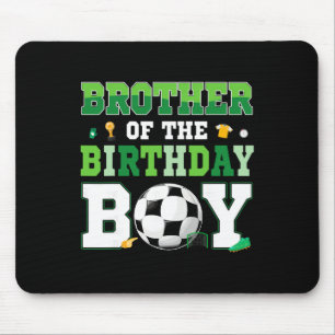 Tapis De Souris Frère du garçon de la fête d'anniversaire de footb