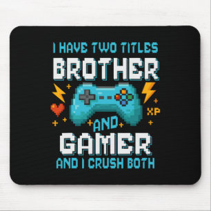Tapis De Souris Frère et joueur Console Pixel Joueur de jeu vidéo 