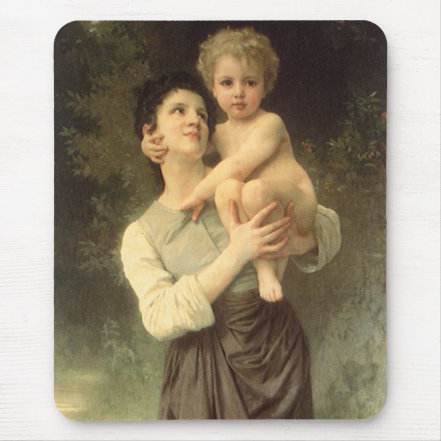 Tapis De Souris Frère et soeur par William Adolphe Bouguereau (Devant)