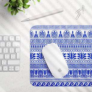 Tapis De Souris Fret grec, Motif méditerranéen, Bleu