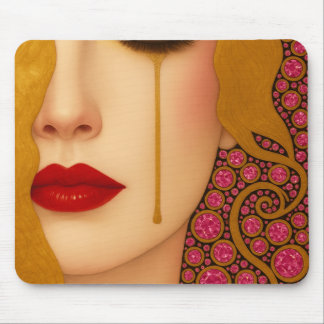 Tapis De Souris Freya's heartache golden tears in pink motif