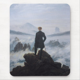Tapis De Souris Friedrich's Wanderer au-dessus de la mer de brouil