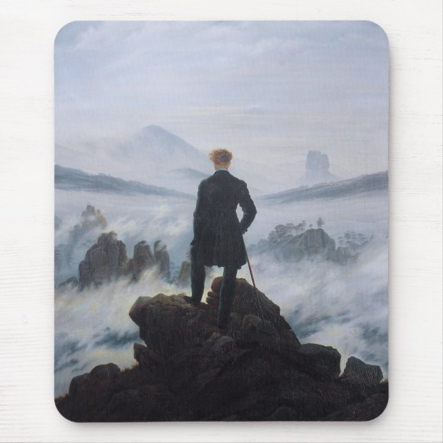 Tapis De Souris Friedrich's Wanderer au-dessus de la mer de brouil (Devant)