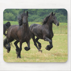 Tapis de souris frison galopant de chevaux