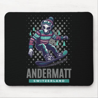 Tapis De Souris Frissons cosmiques - Snowboard Alien À Andermatt S