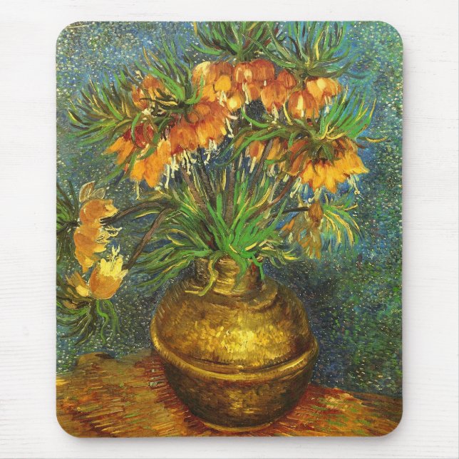 Tapis De Souris Fritillons dans un Vase Van Gogh Art (Devant)