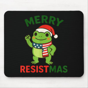 Tapis De Souris Frog Retro Merry Resistmas Drôle De Noël Politique