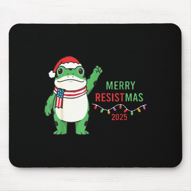 Tapis De Souris Frog Retro Merry Resistmas Funny Litical Christmas (Devant)