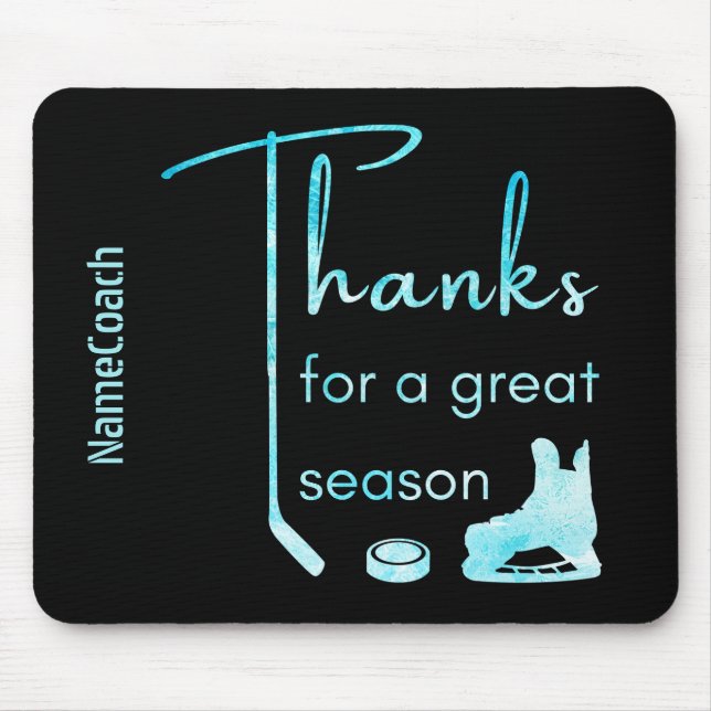 Tapis De Souris Froid bleu - Merci entraîneur de hockey saison (Devant)